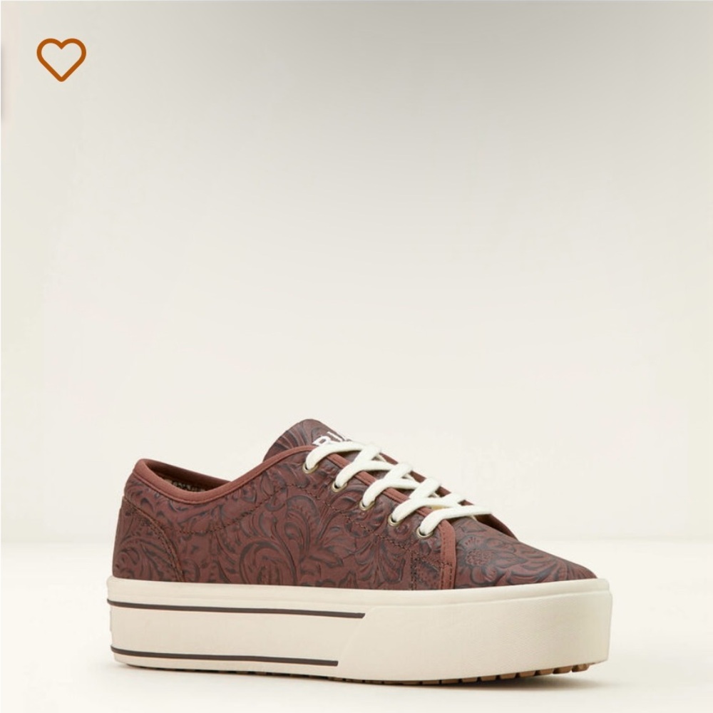 Ariat Brown Patterned Sneakers with Cream Sole